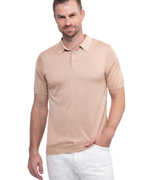 Desert Polo Button Mulberry Silk
