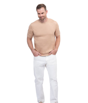 Light Brown Round Neck T shirt Cotton