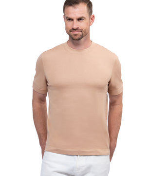 Light Brown Round Neck T shirt Cotton