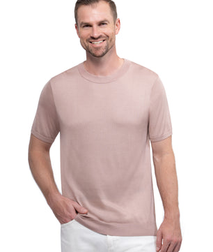 Make Up Round Neck T shirt Mulberry Silk