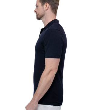 Navy Polo Button Cotton Wool