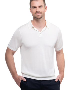 Ivory Polo Button Silk