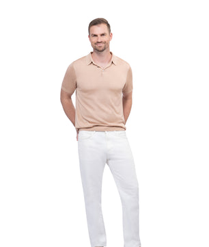 Desert Polo Button Mulberry Silk