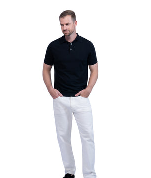 Black Polo Button Cotton