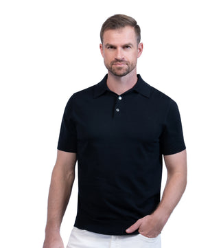 Black Polo Button Cotton