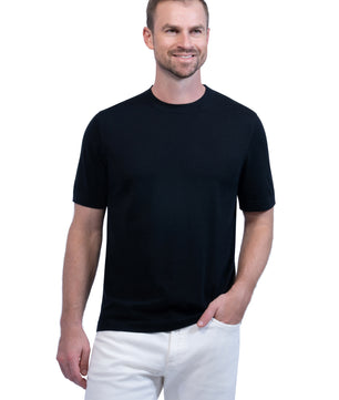 Black Round Neck T shirt Cotton