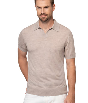 Desert Buttonless Polo Merino Wool