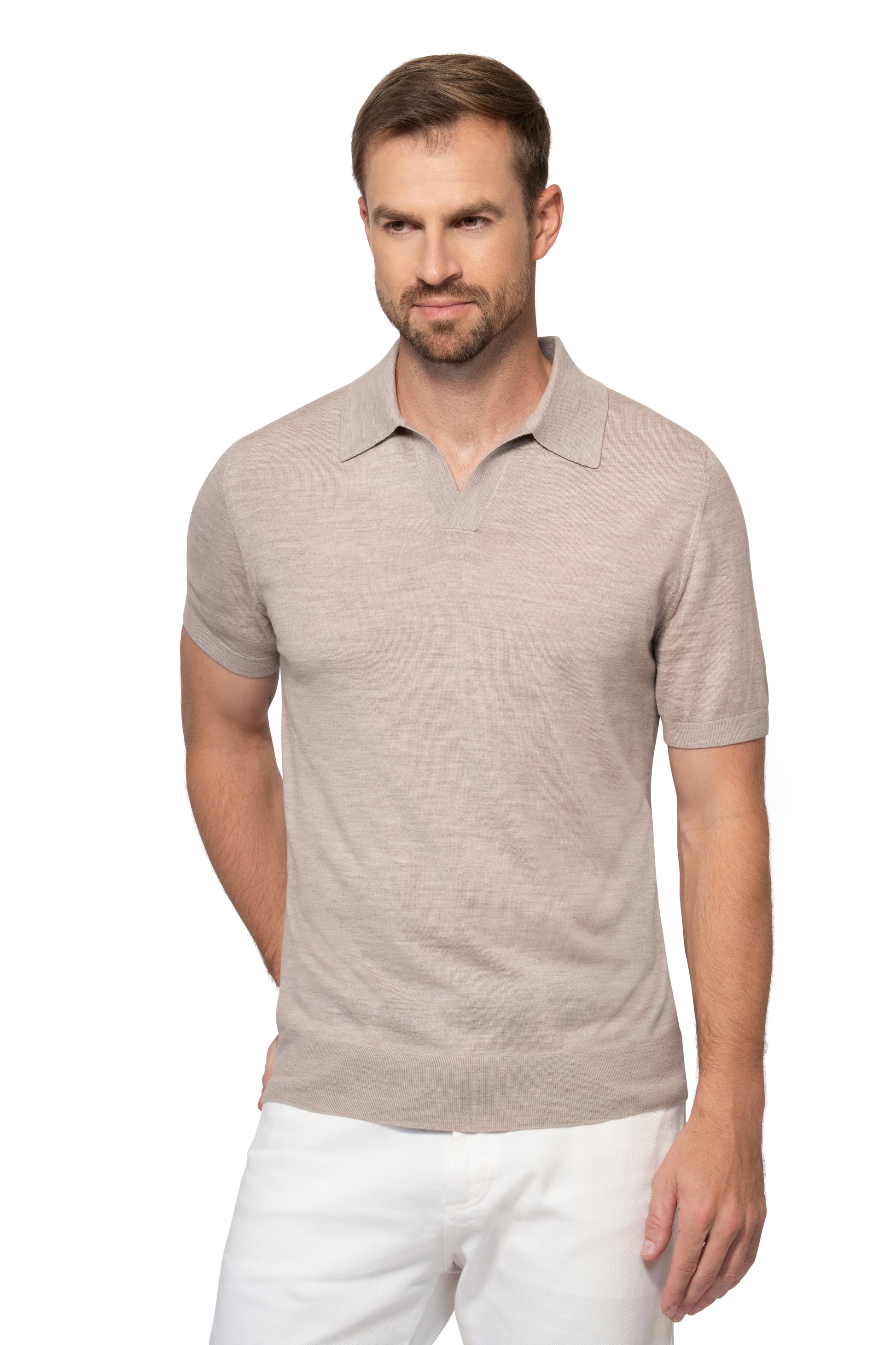 Desert Buttonless Polo Merino Wool
