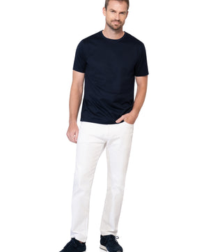 Navy Basic Round Neck Egyptian Cotton