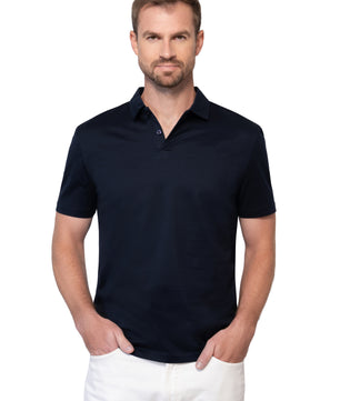 Navy Polo Button Egyptian Cotton