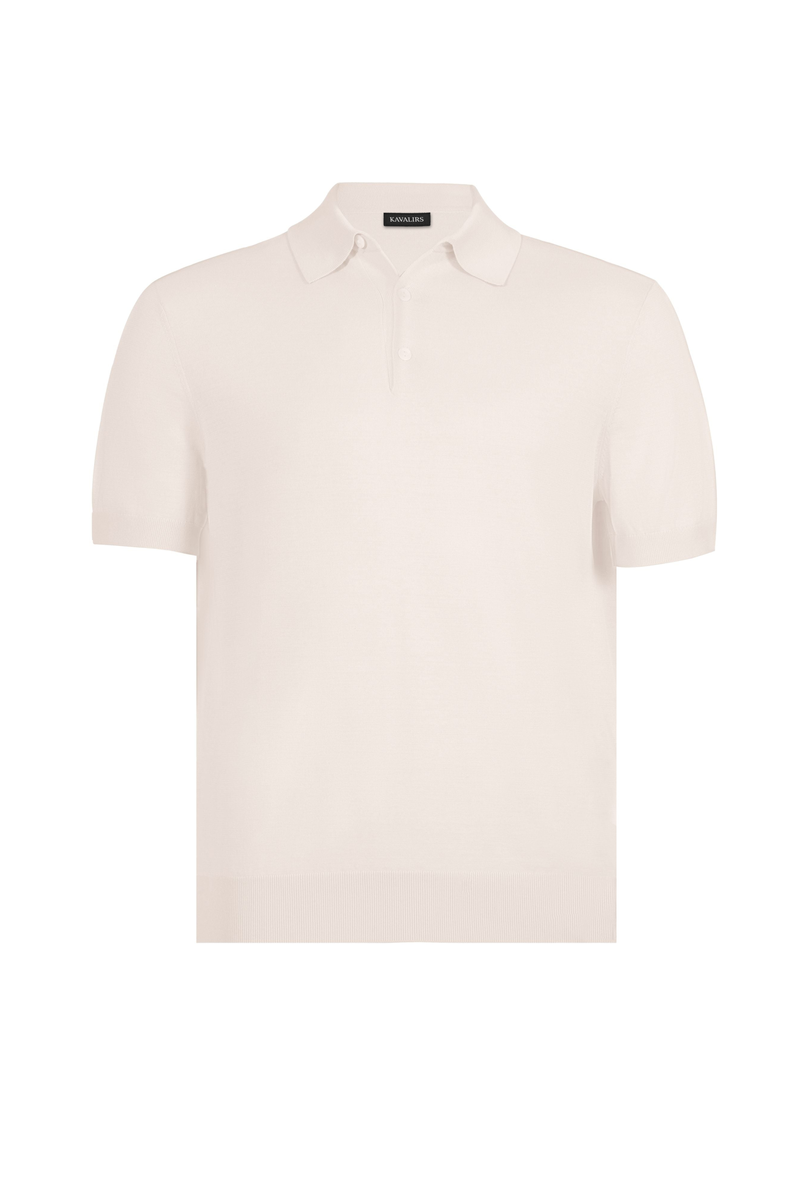Beige Polo Button Cotton