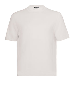 Beige Round Neck T shirt Cotton