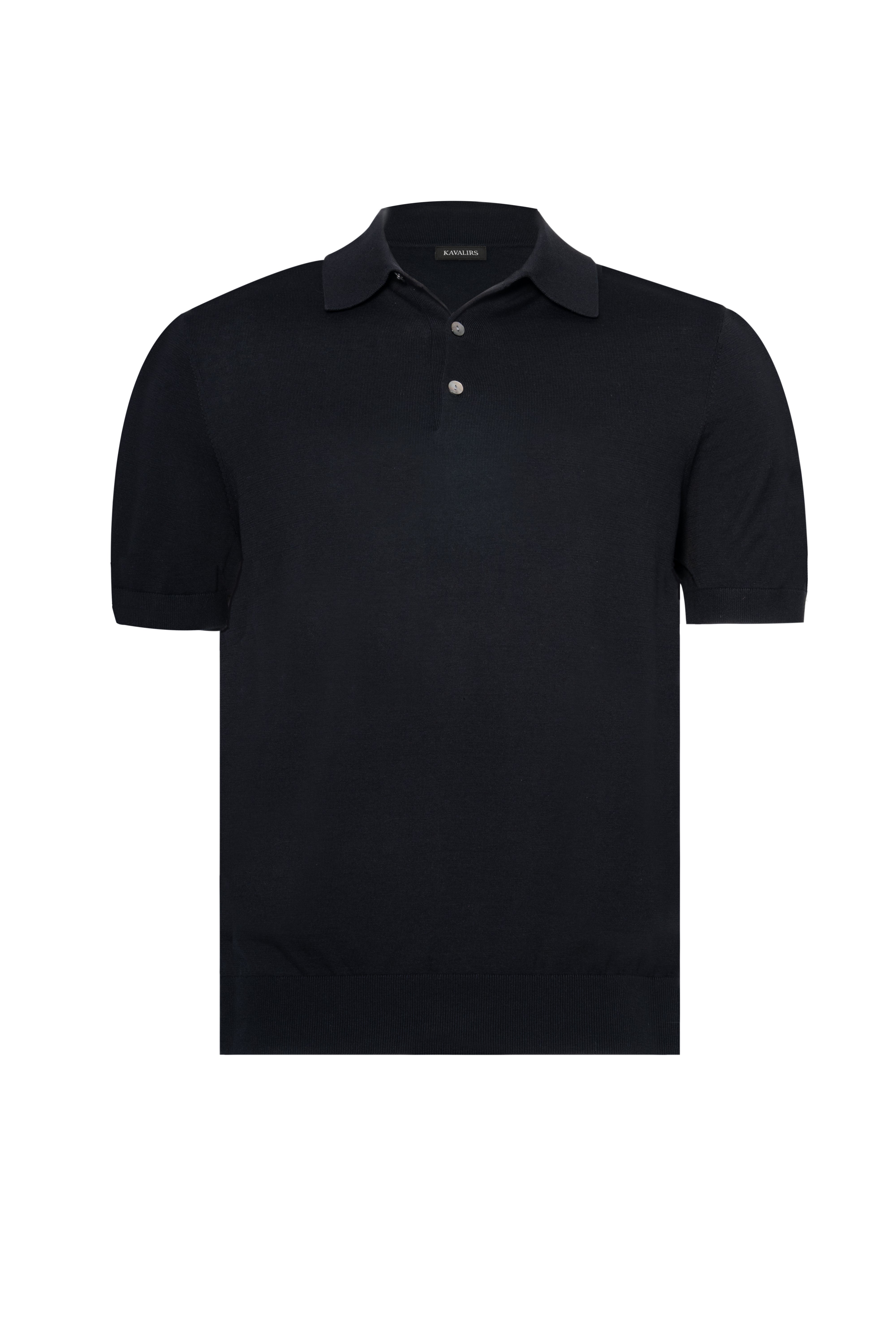 STUDIOUS Washable Silk Cotton Polo ブラック STUDIOUS Washable Silk