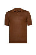 Brown Polo Button Mulberry Silk