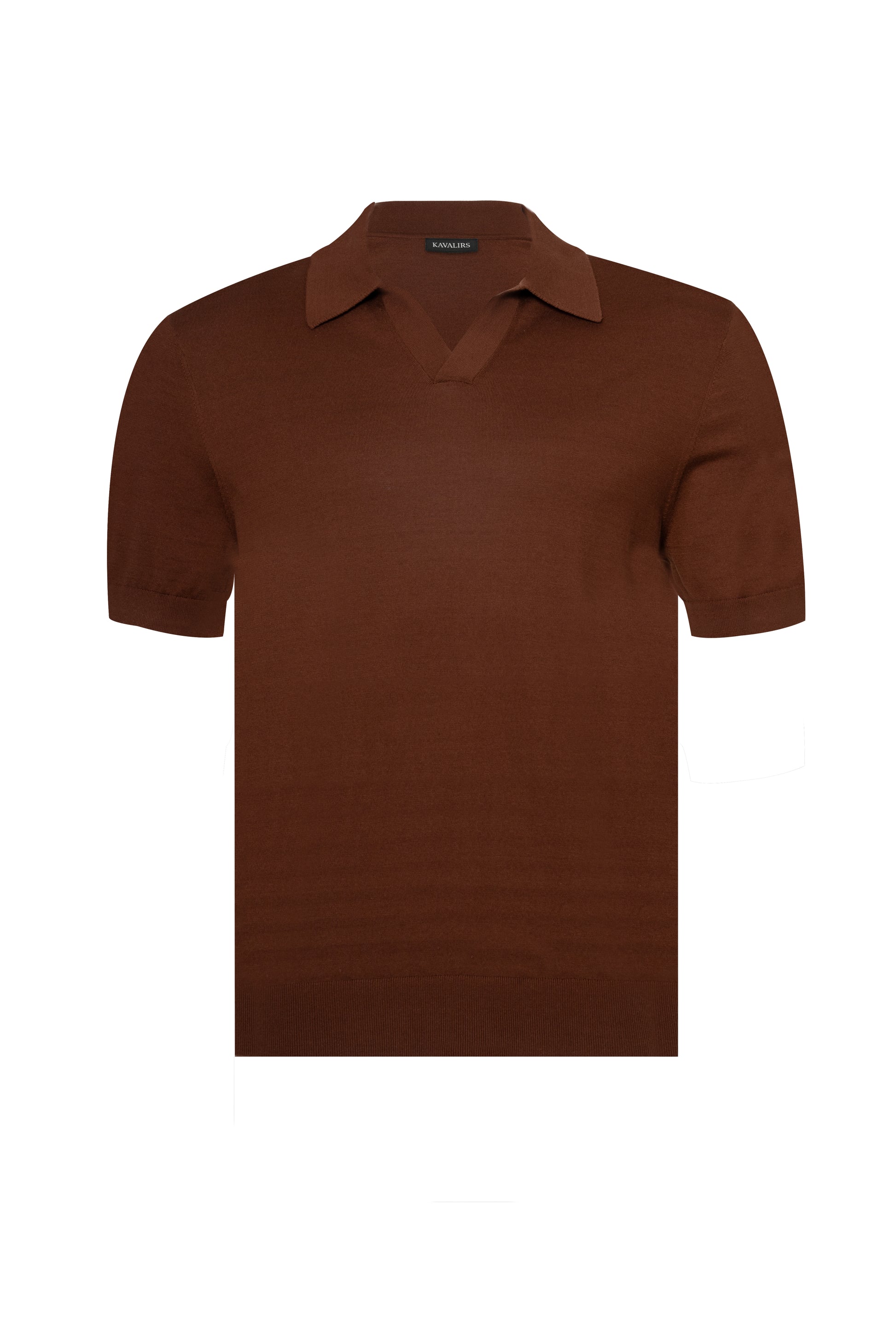 Brown Polo Buttonless Cotton