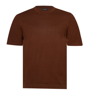 Brown Round Neck T shirt Cotton