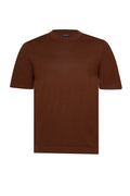 Brown Round Neck T shirt Cotton