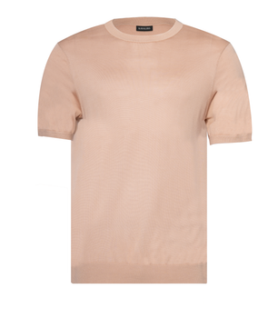 Desert Round Neck T shirt Mulberry Silk