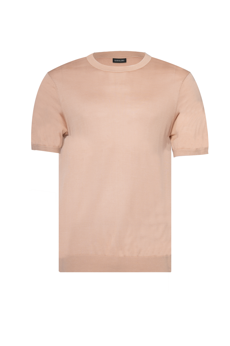 Desert Round Neck T shirt Mulberry Silk
