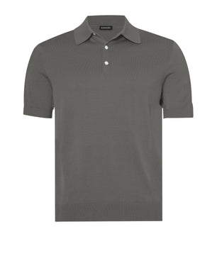 Green Button Polo Cotton Silk