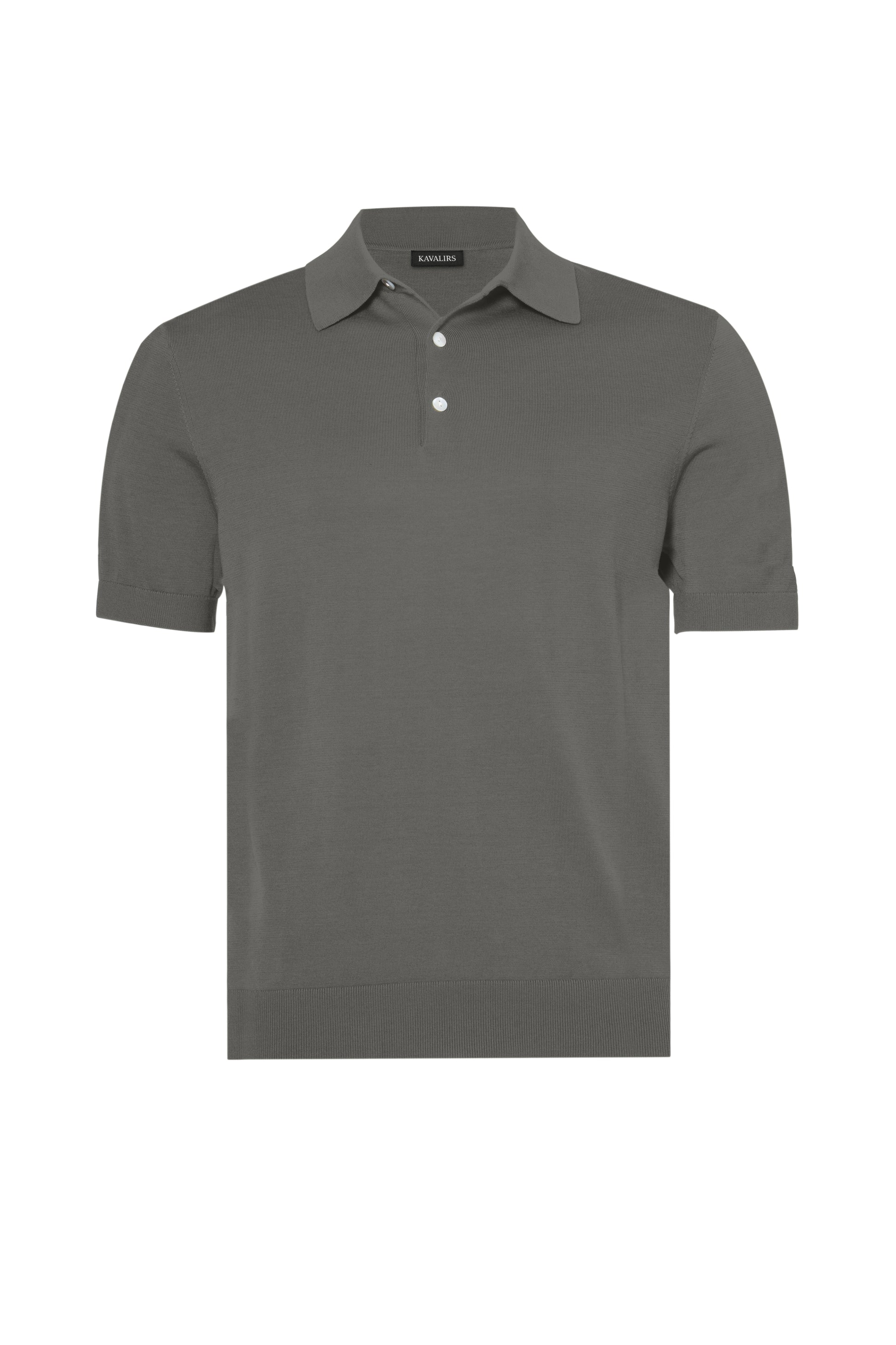 Green Button Polo Cotton Silk