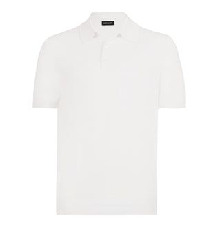 Ivory Button Polo Cotton Silk
