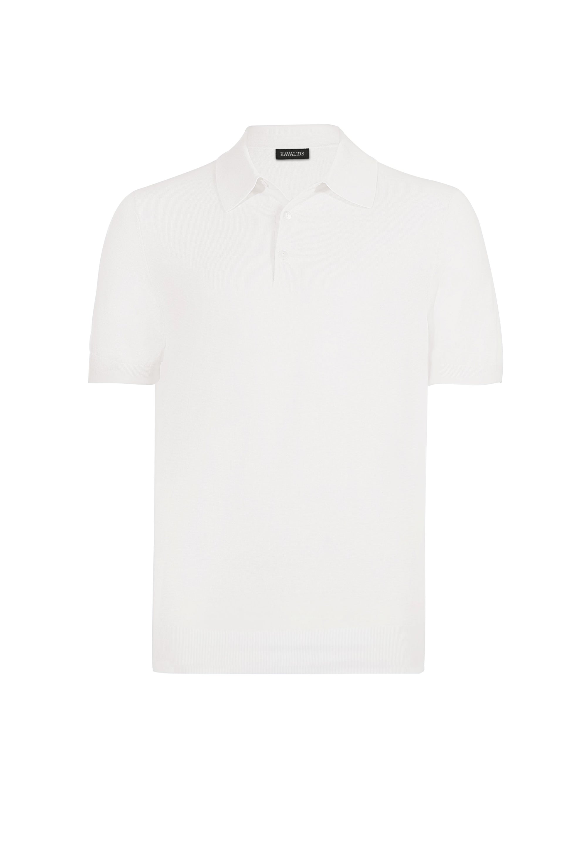 Ivory Button Polo Cotton Silk
