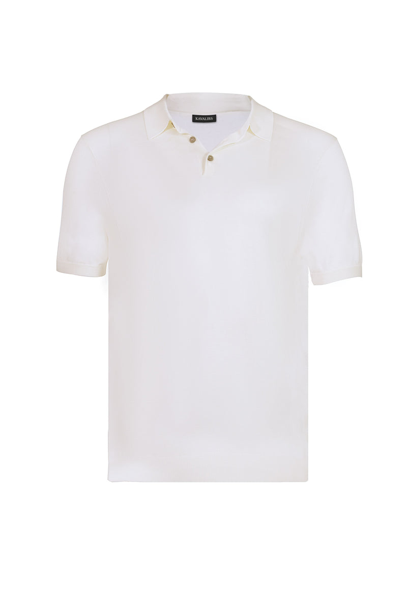 Ivory Polo Button Silk