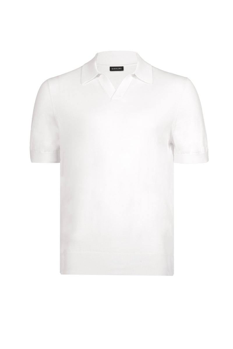 Ivory Polo Buttonless Cotton