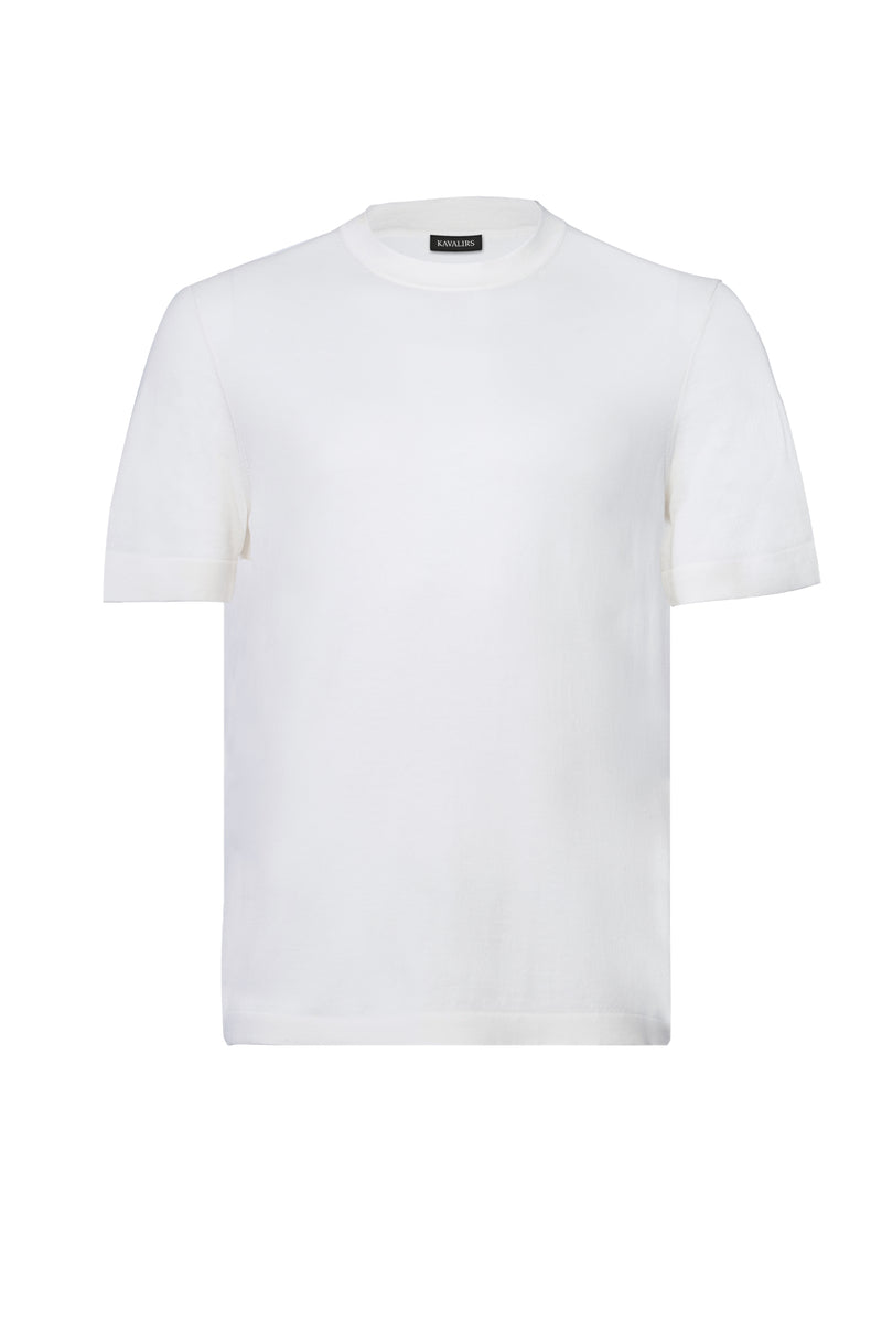 Ivory Round Neck Cotton/Silk