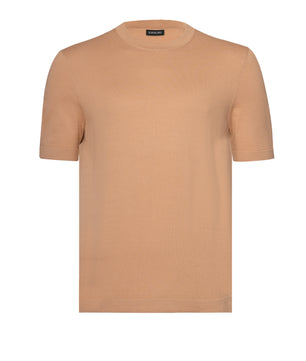 Light Brown Round Neck T shirt Cotton