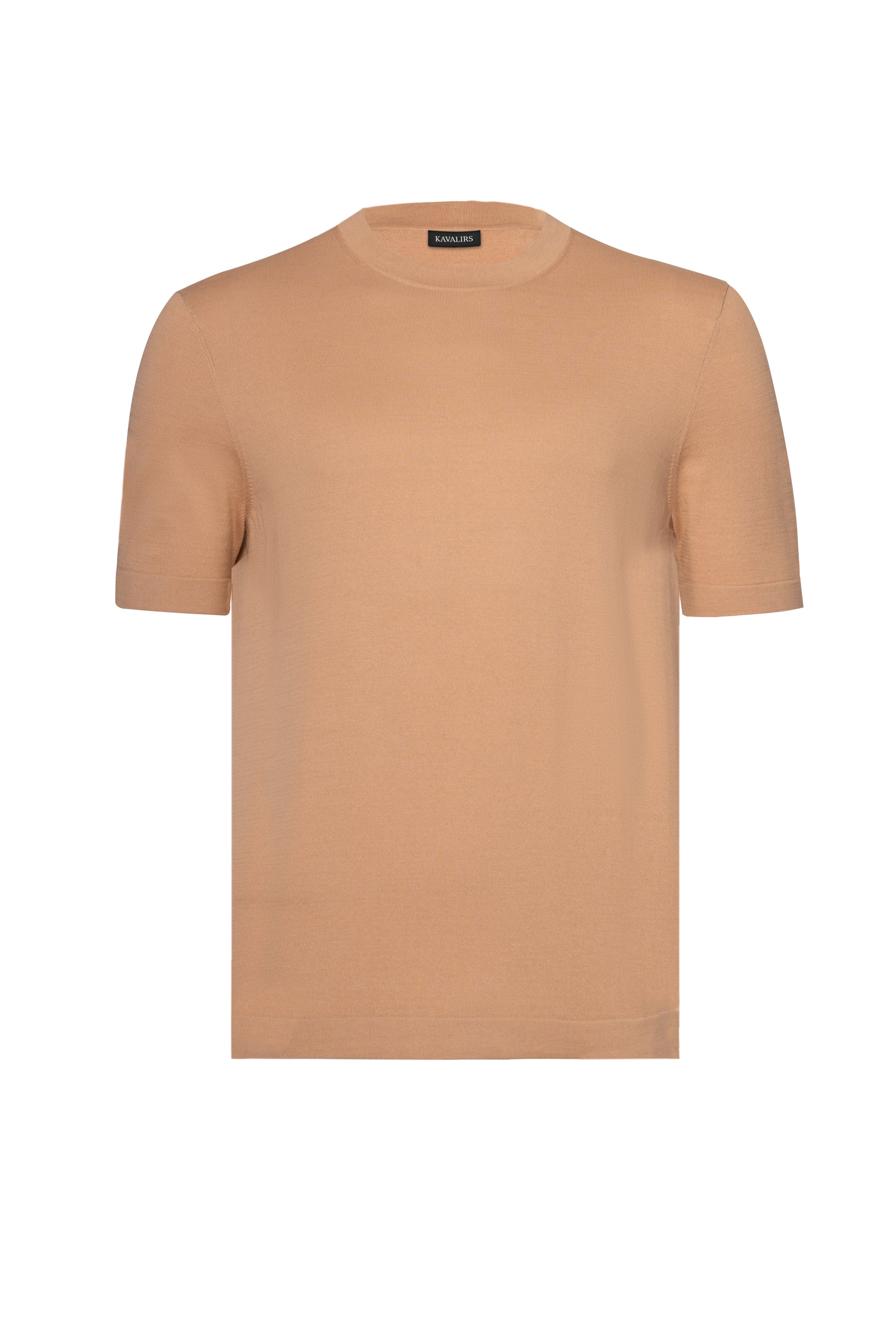 Light Brown Round Neck T shirt Cotton