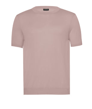 Make Up Round Neck T shirt Mulberry Silk