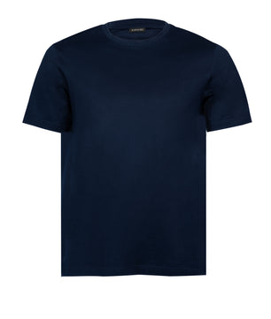 Navy Basic Round Neck Egyptian Cotton
