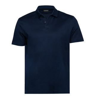 Navy Polo Button Egyptian Cotton