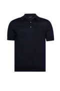 Navy Polo Button Merino Wool