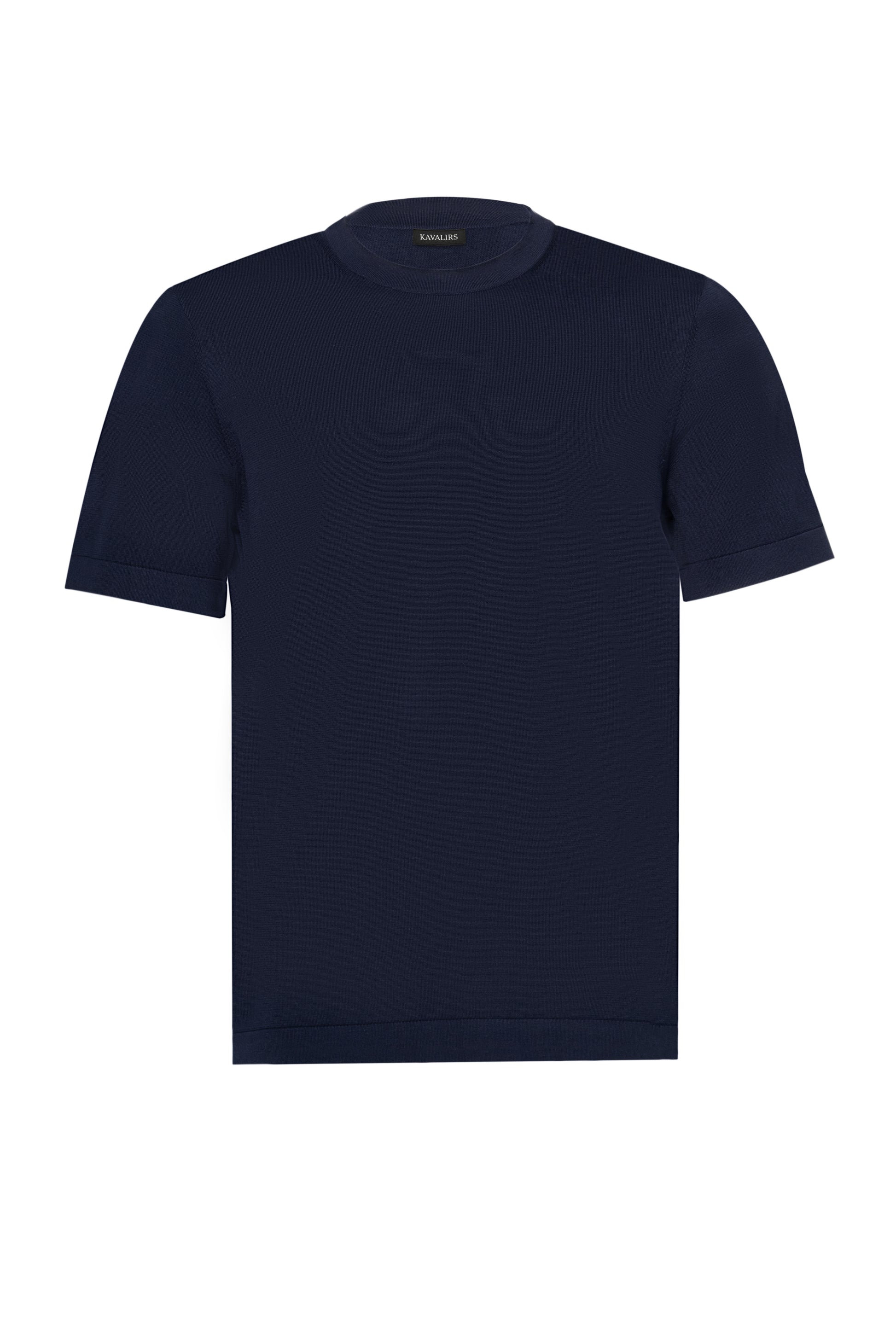 Navy Round Neck Cotton/Silk