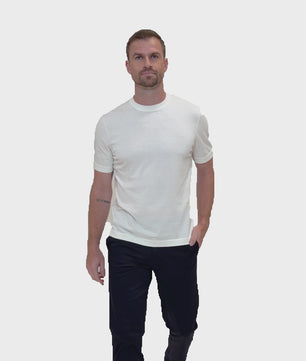 Ivory Round Neck T shirt Cotton
