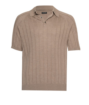 Sand Polo Button Cashmere Silk