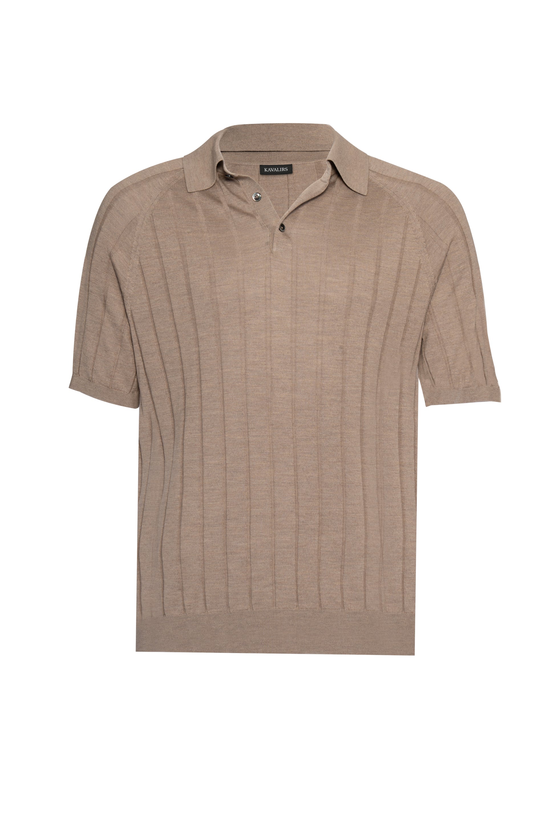 Sand Polo Button Cashmere Silk